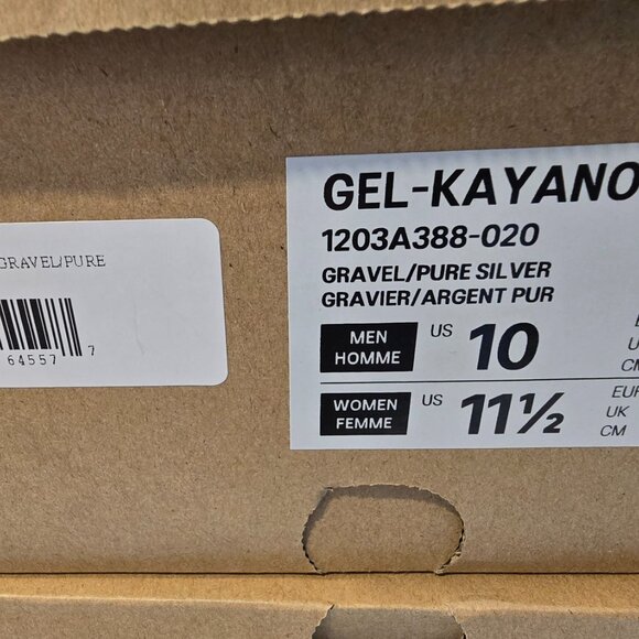 Asics Gel-Kayano 20 Gravel Pure Silver 1203A388-020 Running Shoes Mens Size 10 - Picture 9 of 9